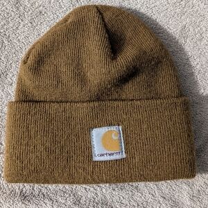 Carhartt Brown Knit Hat Durable Winter Beanie